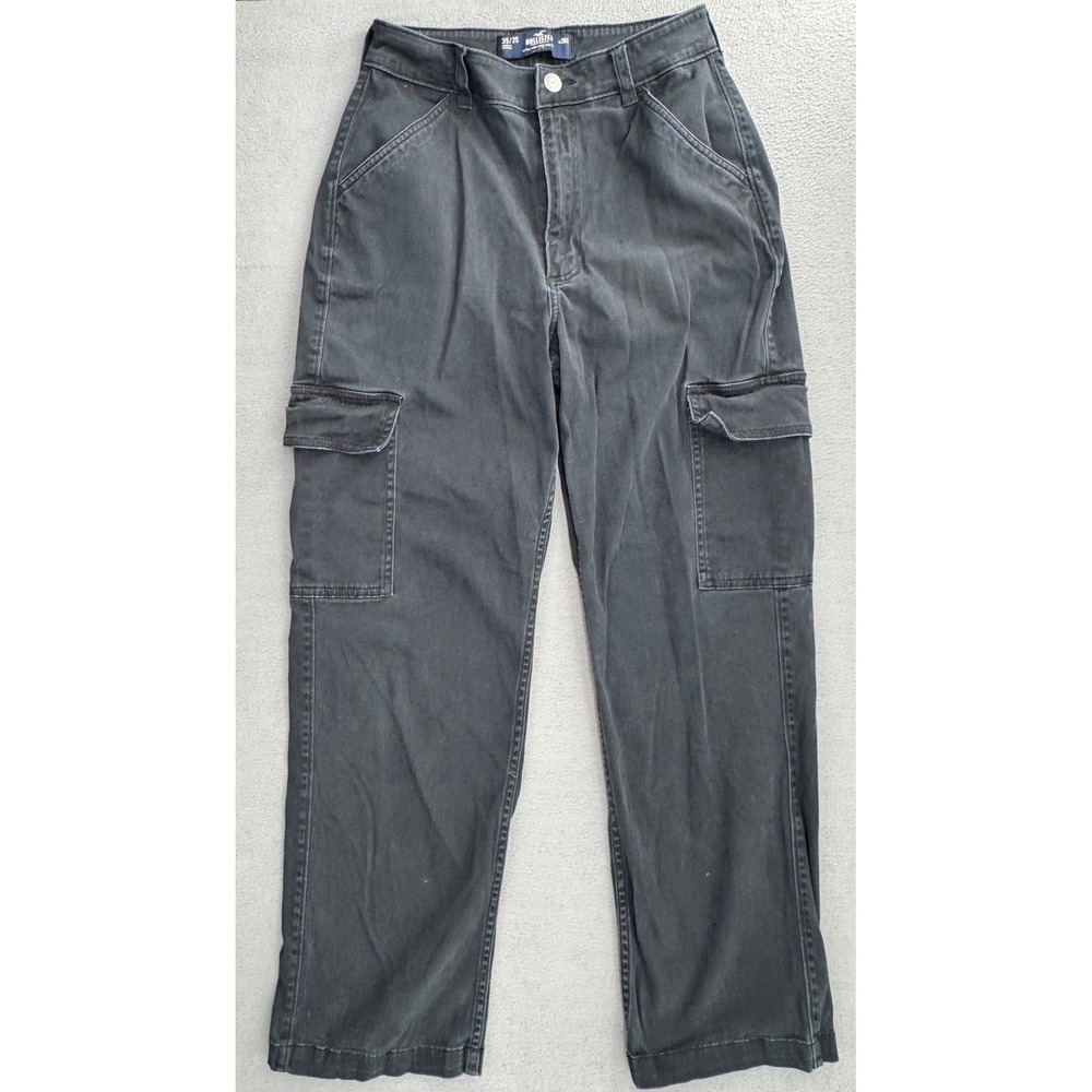 Hollister Cargo HR Dad Pants Sz 3S/2S Utility Streetwear Grunge Skater Edgy